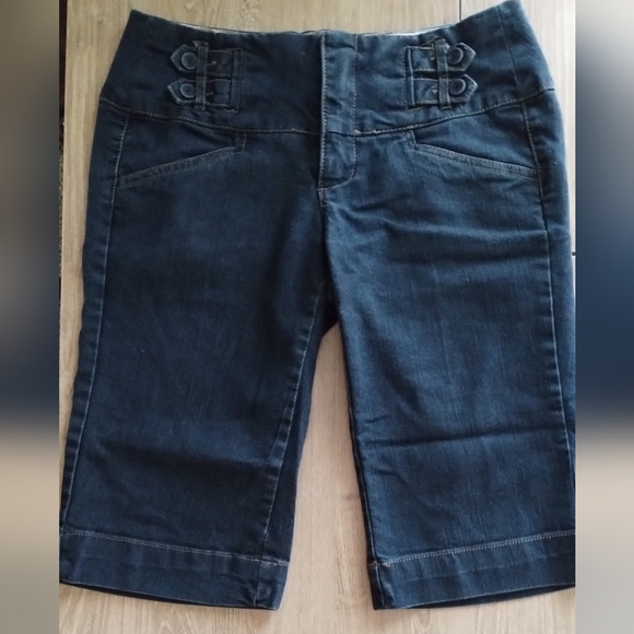 Boom Boom Jeans Pants - Boom Boom Jeans Juniors Size 5 Dark Blue Denim Bermuda Shorts
